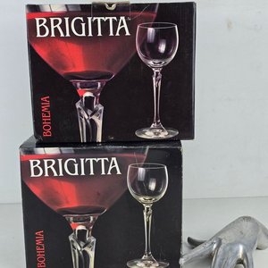 Lote siguiente: Juego de 10 Copas de Vino Bohemia "Brigitta" Cristal Checoslovaquia