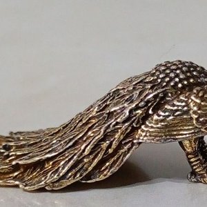 Figura Miniatura Faisán Bronceado Metal - Lujo y Colección - imagen 1
