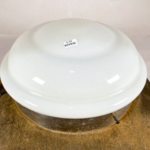 Aplique de Techo Circular Opalina con Base de Madera - imagen 3