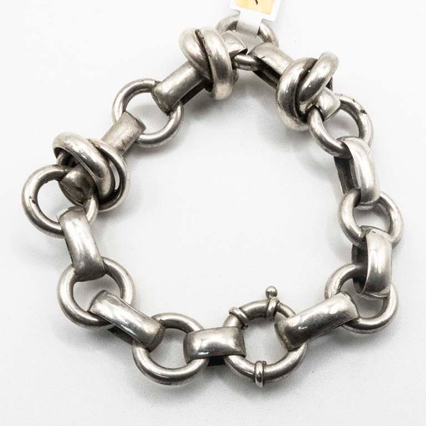 Pulsera de Plata Maciza con Eslabones Gruesos y Cierre de Seguridad