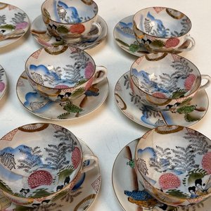 Conjunto de Tazas y Platos de Té Estilo Japonés Oriental - imagen 4