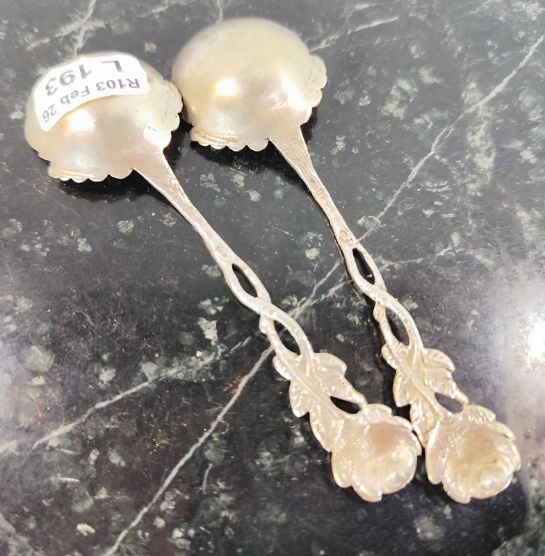 Cucharitas labradas selladas de plata con motivo rosas - imagen 2