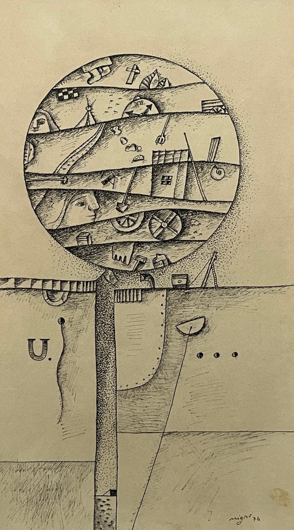 Obra de Adolfo Nigro: "Sin Título" en Tinta sobre Papel (1976)