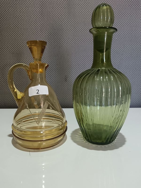 Dos botellones de cristal antiguos para decoración - imagen 1