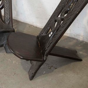 Par de Sillones Africanos Tallados con Detalles de Desgaste - imagen 3