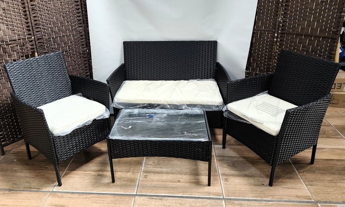 JUEGO DE LIVING PARA PATIO EN RATAN SUNSET CON ALMOHADONES - imagen 4