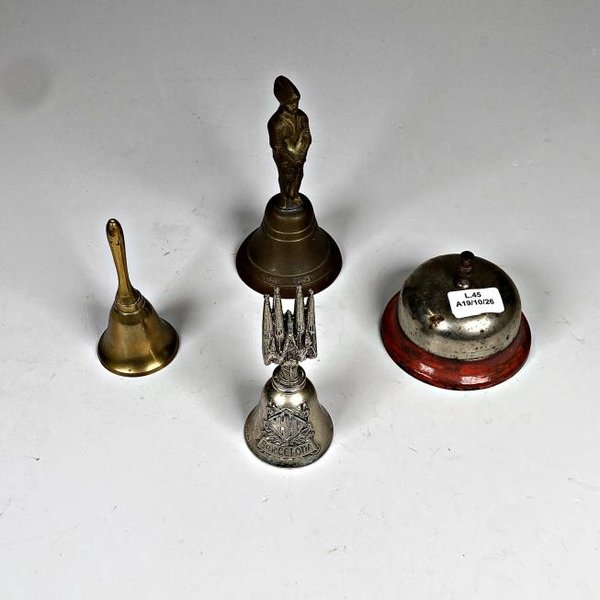 Lote de 4 Campanillas y Timbre de Mesa Decorativos - imagen 1