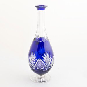 Botellón de Cristal Azul Tallado Decorativo - 26cm - imagen 2