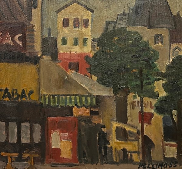 Paisaje Urbano de Antonio Pezzino - Óleo sobre Cartón Firmado y Fechado '55 - imagen 1