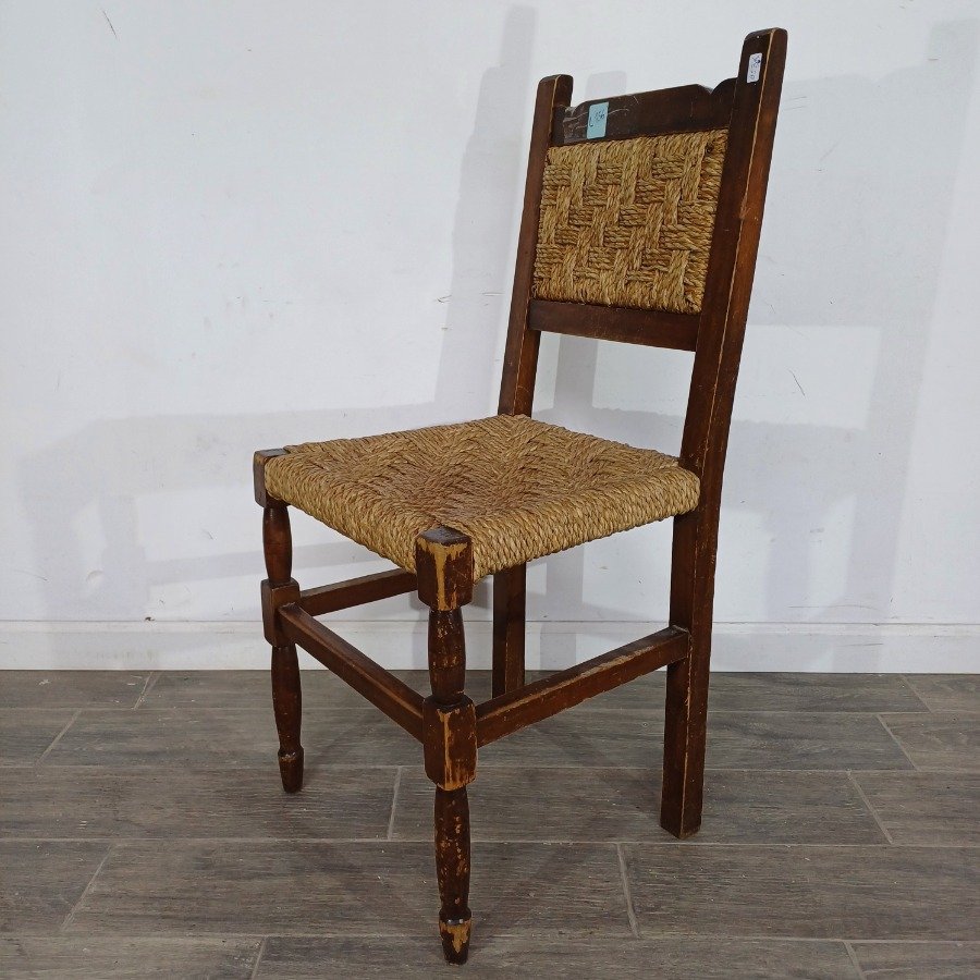 Silla de madera con asiento y respaldo tejidos - imagen 5
