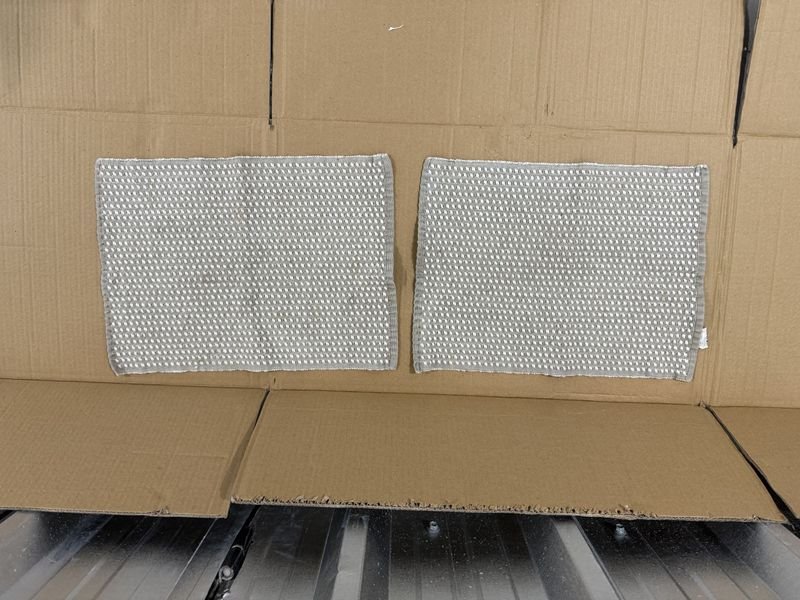 Juego de 2 Individuales de Algodón Gris y Blanco