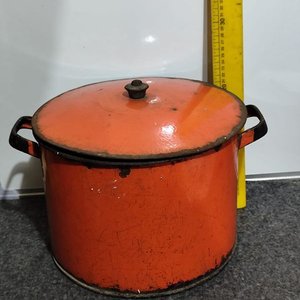 Olla Esmaltada Naranja Grande con Tapa - Aprox. 15 Litros - imagen 6