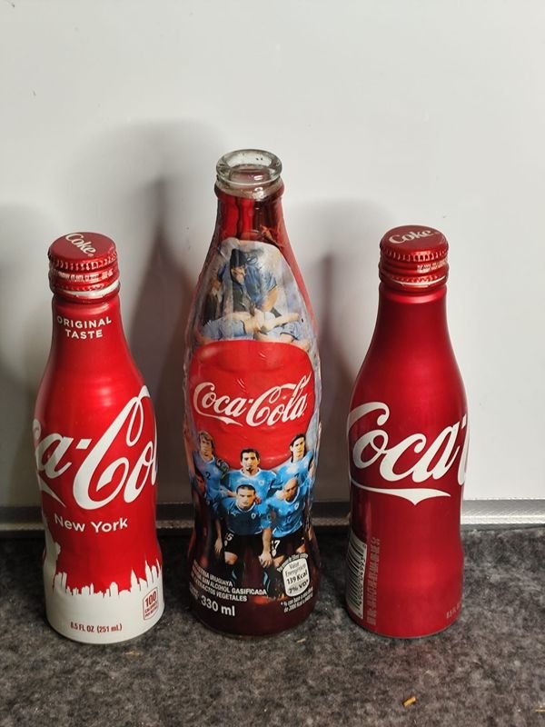 Lote de 3 Botellas Coca-Cola: 1 Uruguay y 2 Aluminio Americanas