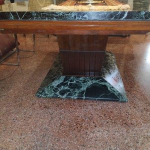 Mesa Art Decó Francesa de Jacarandá con Tapa de Mármol Verde - imagen 2