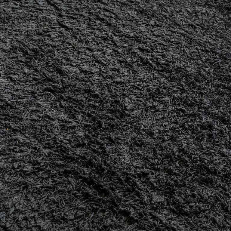 Alfombra Shaggy Negra con Detalles y para Limpiar - imagen 3