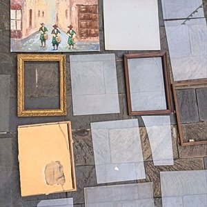 Pintura "Cuerda de Tambores" Anónima con Marco Dorado y Marcos Adicionales - imagen 6