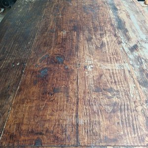 Mesa de Barbacoa Estilo Rustico de Madera Maciza - De Gran Porte con Patas Robustas Dispuestas en Ángulo y Un Travesao de Tirante  - Medidas 209 cm x 131 cm x 83 cm Alto - imagen 10