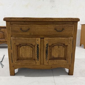 Mueble Bajo Rústico de Roble Macizo con Cajón y Puertas - imagen 2