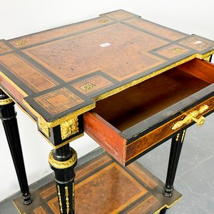 Mesita Napoleón III Ebonizada con Raíz y Bronce - imagen 3