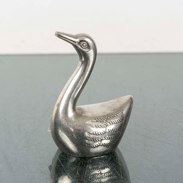 Destapador de Metal con Forma de Ave Cisne Plateado - imagen 1