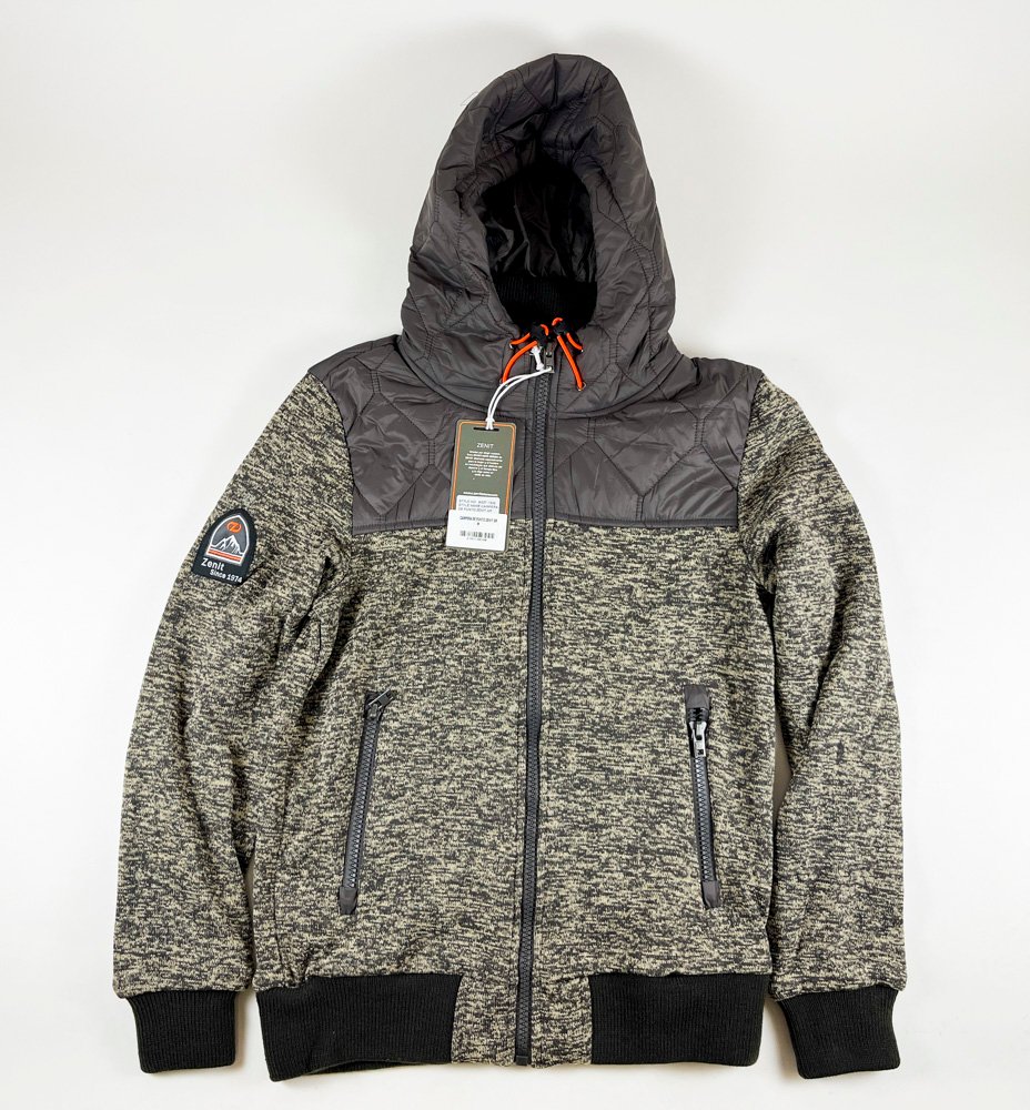 Lote siguiente: Campera Zenit de punto con mangas de hilo y capucha