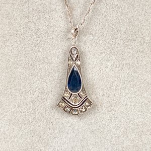 Cadena de Plata con Colgante Art Decó y Circones - imagen 3