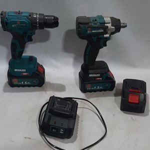 Kit 4 Herramientas a Batería Brushless 21V: Rotomartillo, Atornillador, Amoladora, Llave de Impacto - imagen 2