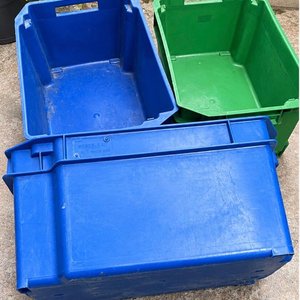 Lote de 3 Cajones Plásticos Grandes Azules y Verdes - imagen 1