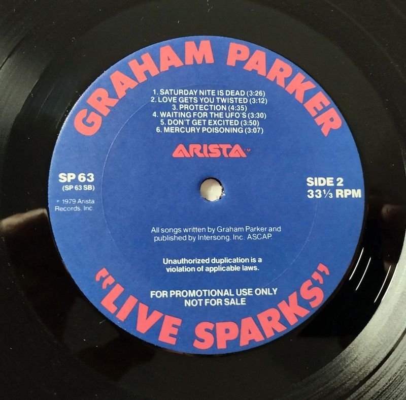 Vinilo Promocional de Graham Parker y The Rumour: 'Live Sparks' - imagen 5