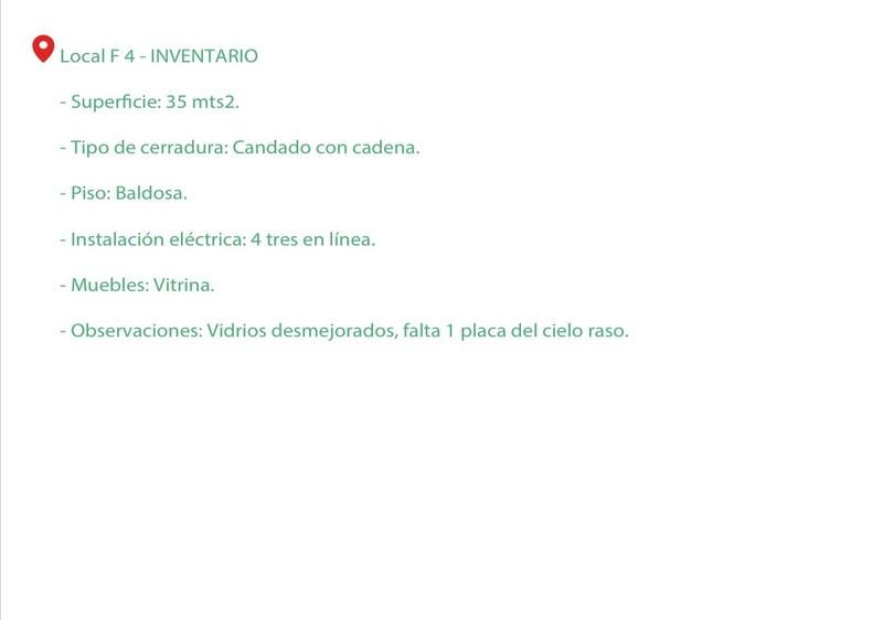 LOCAL F4 - Inventario y Descripción - imagen 3