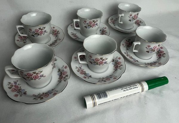 Tazas de porcelana con patrón floral - imagen 7