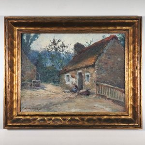 Lote anterior: Oleo "Hogar Dulce Hogar" de Carl Hirschberg con Marco Dorado