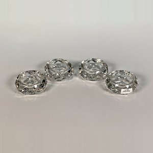 Set de 4 candeleros de cristal facetado, 7 cm de diámetro - imagen 2