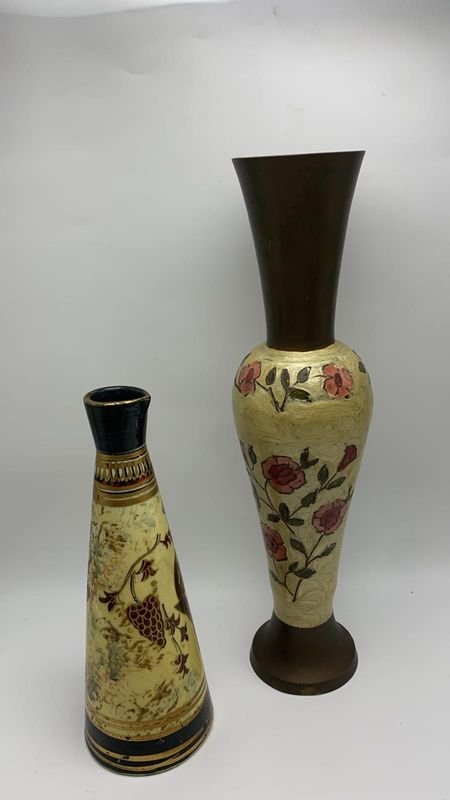 Floreros de hierro y porcelana pintados a mano - imagen 3