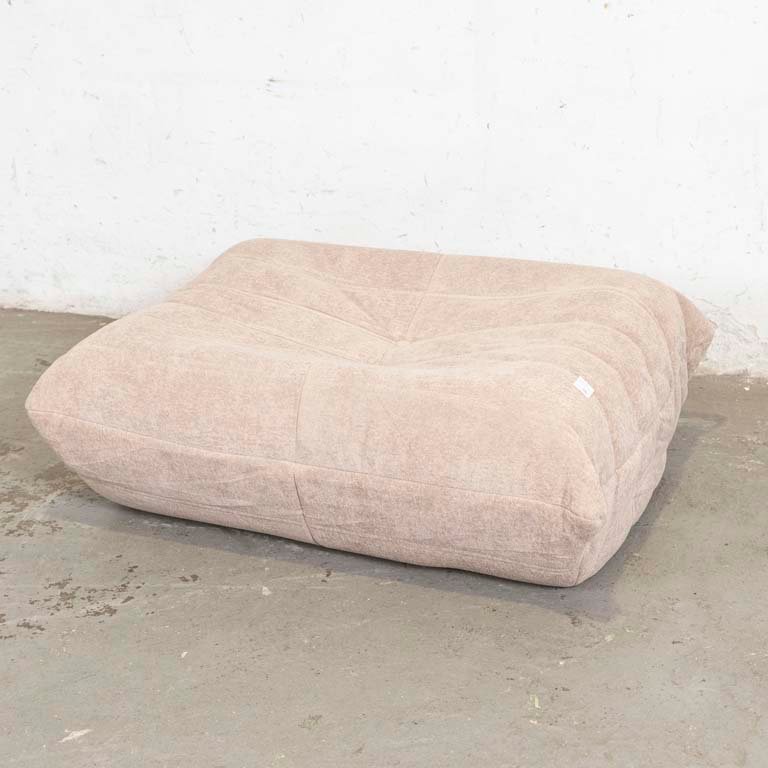 Puff Almohadón Beige Tapizado Lavable 90x70x30 cm