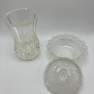 Lote dos piezas de cristalería vintage y vajilla de vidrio labrado - imagen 3