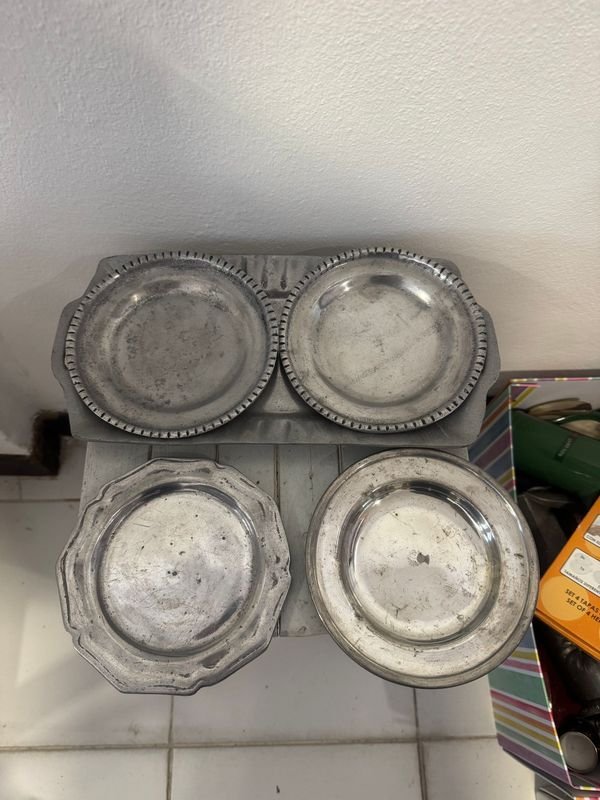 Lote de 5 Bandejas de Peltre Antiguas