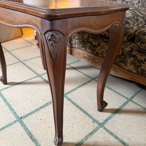 Mesa Auxiliar Estilo Luis XV Madera Maciza - imagen 4