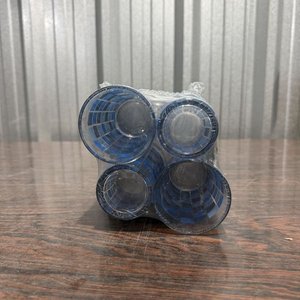 Juego de 4 Vasos de Vidrio con Diseño Cuadrado Azul - imagen 4