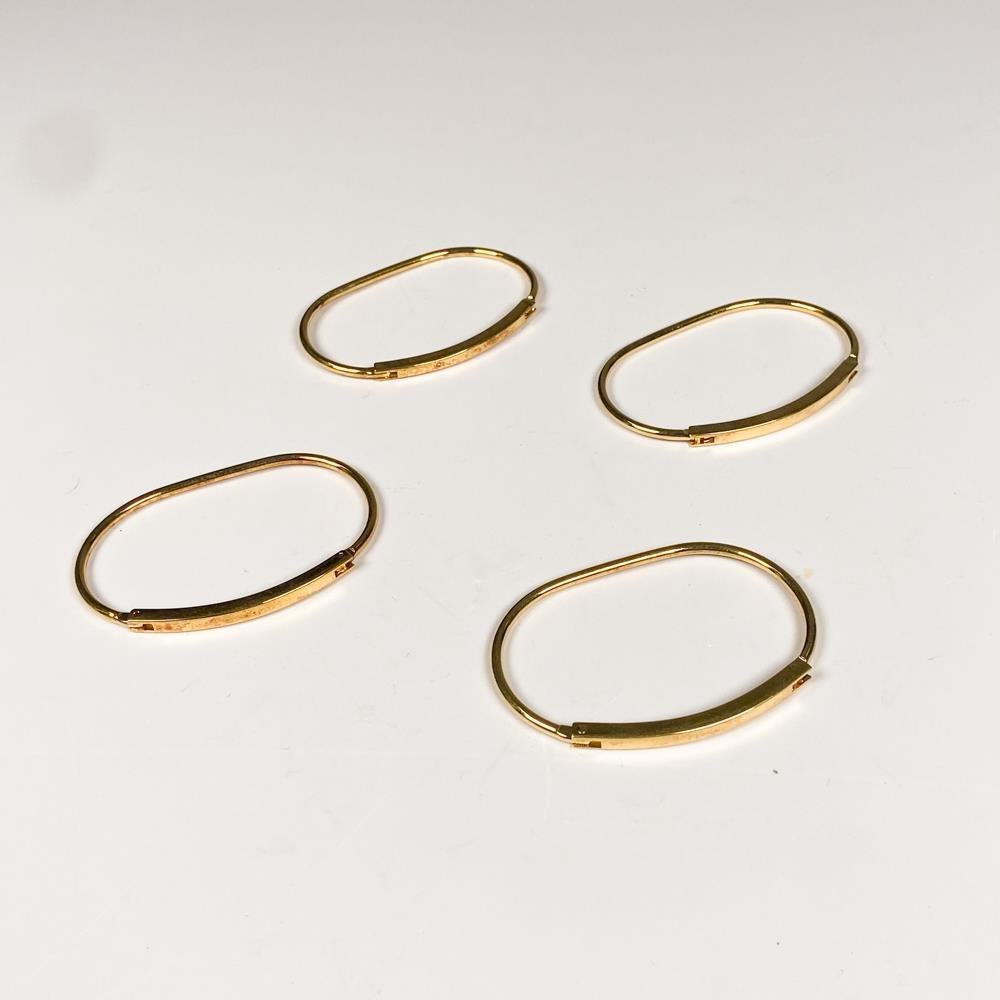 Lote de 4 Pulseras Esclavas Doradas Estilo Moderno