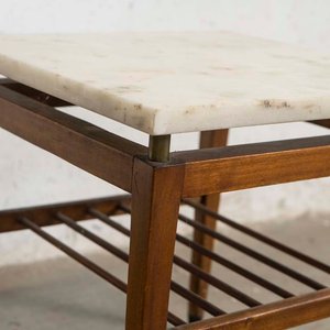 Mesa de Living con Tapa de Mármol y Detalles en Lustre - imagen 3