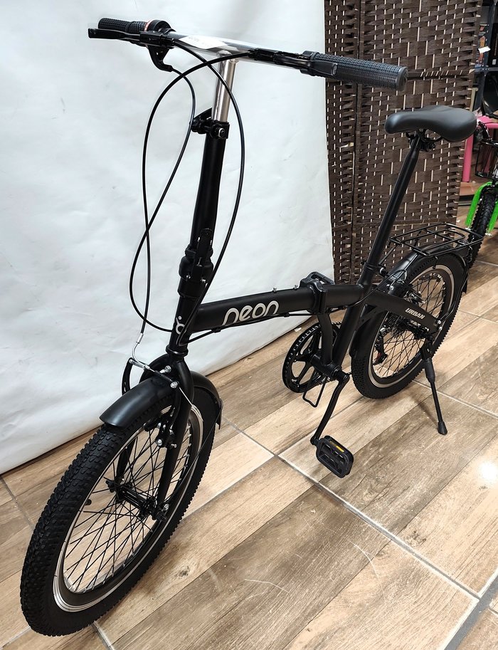 Bicicleta Plegable Rodado 20, 7 Cambios. Con Parrilla. Negra - imagen 4