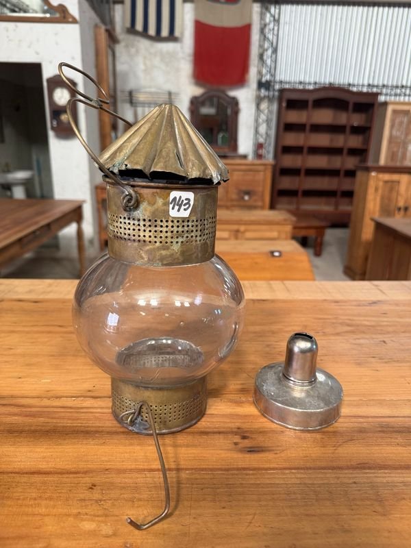 Farol Marino De Quero Seno En Láton Y Vidrio Sopado - imagen 7