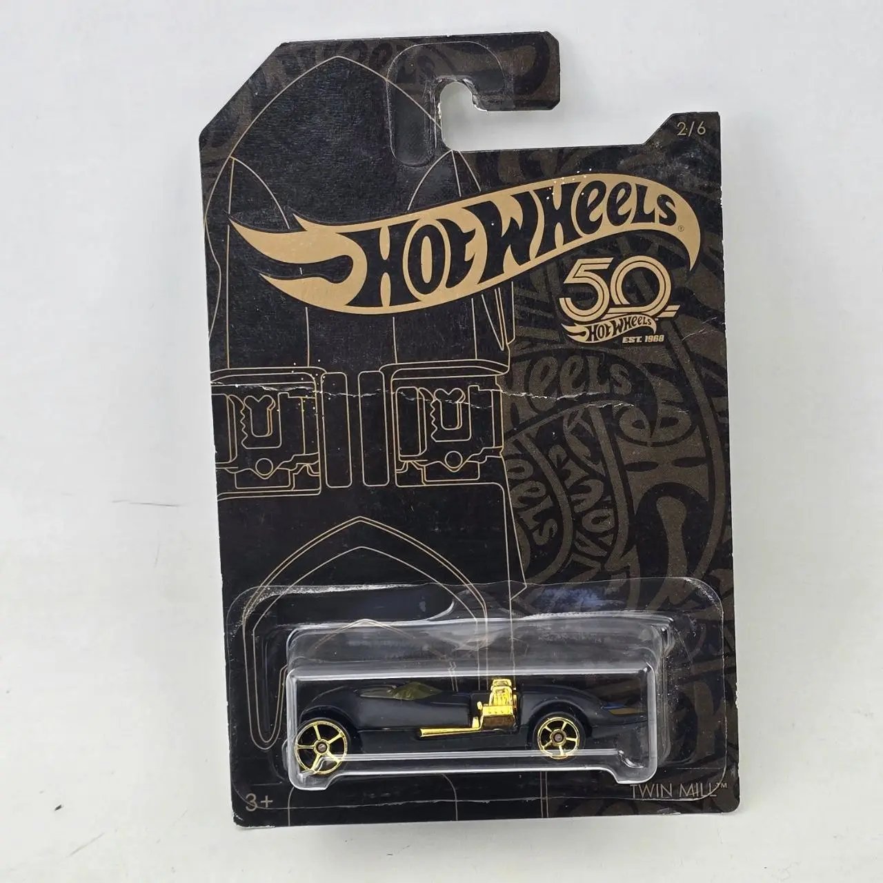Hot Wheels 50 Aniversario Twin Mill Negro y Dorado
