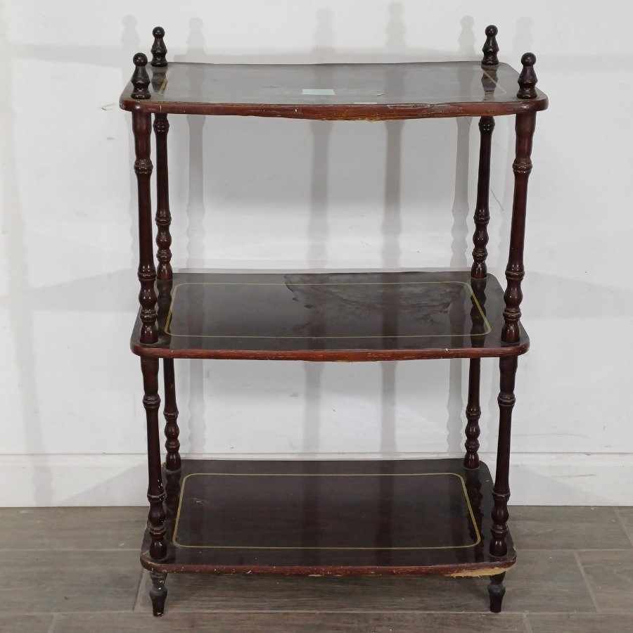 Mueble en compensado con 3 estantes y patas torneadas - imagen 2