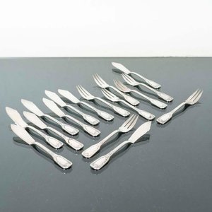 Juego de 16 Cubiertos para Pescado de Plata Argentina - 19 cm - imagen 1