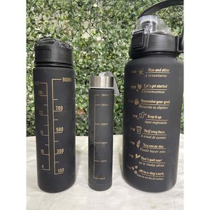 Set de 3 Botellas de Agua Deportivas Negras - imagen 2
