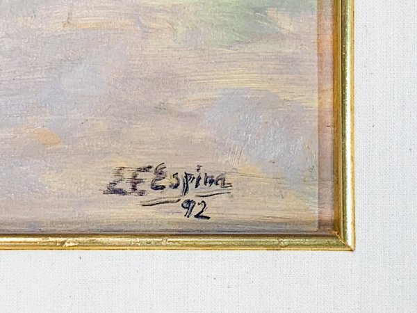 Pintura óleo sobre tela, paisaje marino, firmada por Elsa Fernández Espina - imagen 3