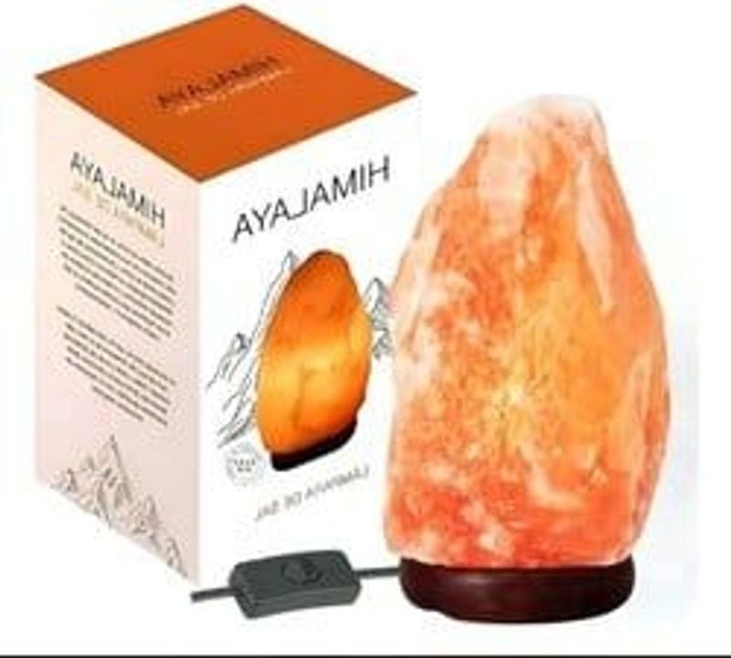 Lámpara de sal del Himalaya natural con luz cálida y relajante