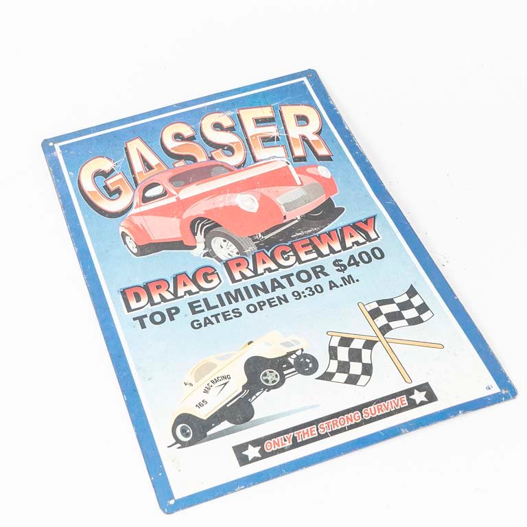 Cartel Chapa Litografiada "Casser Drag Raceway"